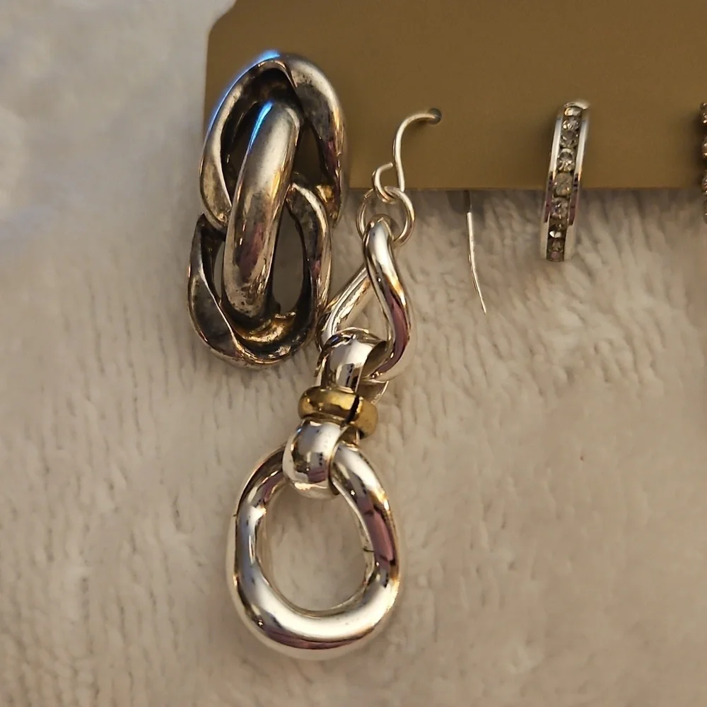 Vintage Six Single Mixed Metal Shell Earrings Set